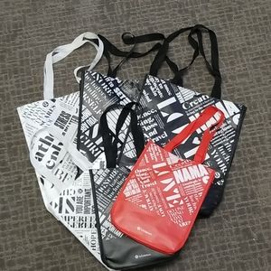 Lot of 6 reusable Lululemon tote bags